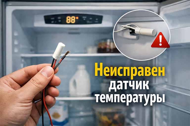 Неисправен датчик температуры в холодильнике