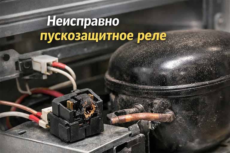 Неисправно пускозащитное реле в холодильнике